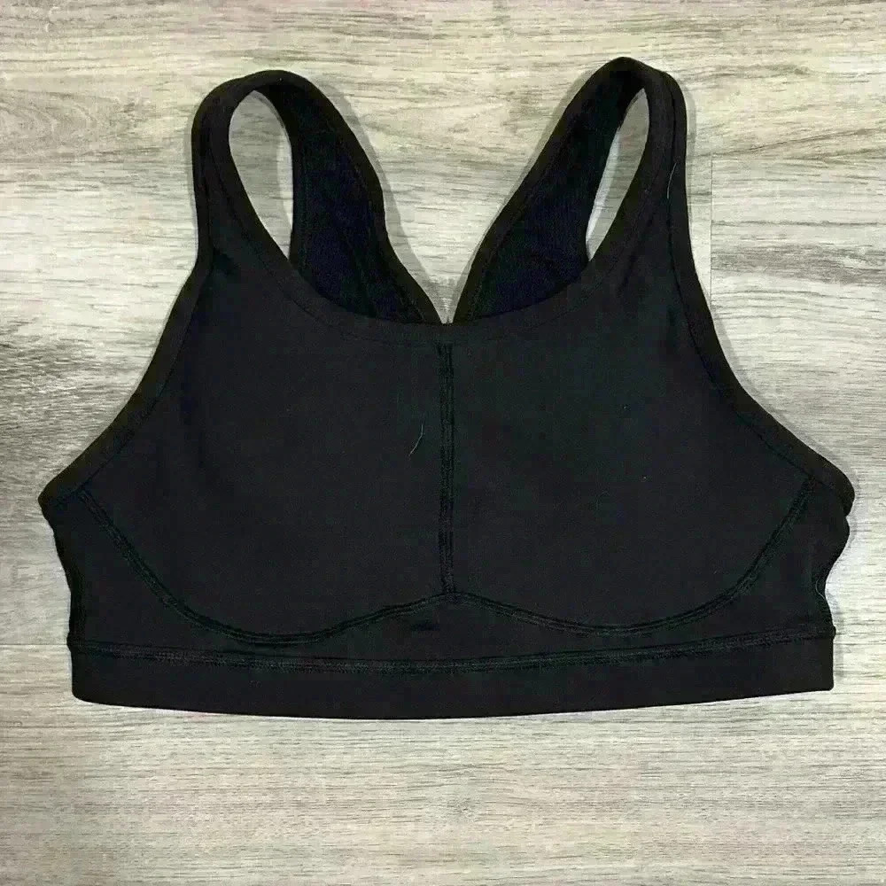 Athleta Sculptek Stealth Black Sports Bra Yoga Gym Athletic Stretch Size S